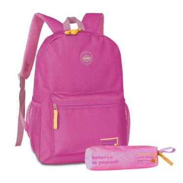 Imagem de Kit Mochila Bolsa de Costas C/ Estojo Goog Things Take Time Juvenil Fe