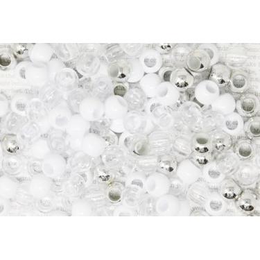 Imagem de NEW TARA Cerca de 150 peças de contas de pônei premium de 12 x 15 mm, contas legais de pulseira, contas para tranças de cabelo, contas para artesanato infantil, contas de plástico, contas de cabelo