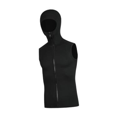 Imagem de Colaxi Top com capuz de roupa de mergulho de 3 mm, colete de mergulho em neoprene com zíper para esportes aquáticos de canoagem, Xxl