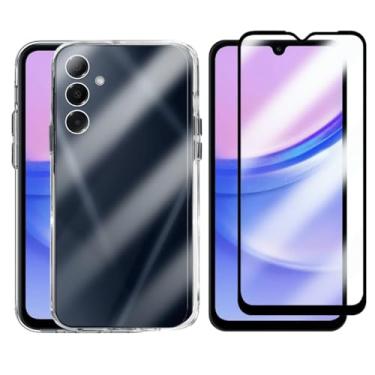 Imagem de Kit Proteção Compatível Samsung Galaxy A15 Capinha Clear Case Space Transparente com Película de Vidro 3D