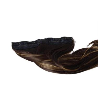 Imagem de Alongamento Aplique Tic Tac Liso Castanho Com Luzes Loiras - C e c sho