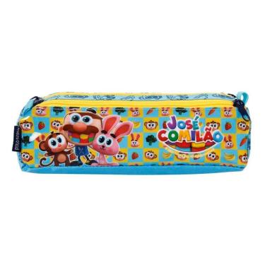 Imagem de Estojo Triplo Escolar Infantil José Comilão Azul Dmw