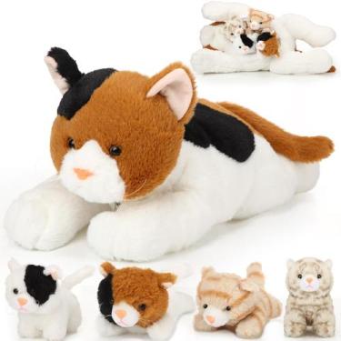 Imagem de Bichos de Pelúcia Skylety Cat com Bebês - Pacote com 5 Unidades