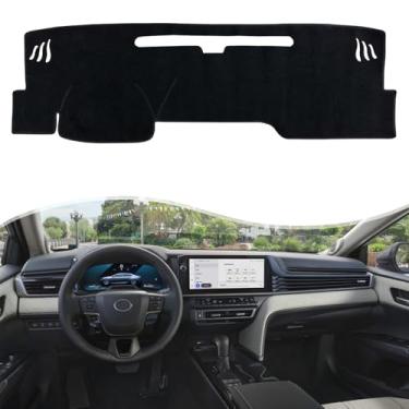 Imagem de INUBOXES Capa de painel antiderrapante Capa de painel de ajuste personalizado Capa de console central protetor solar Pad compatível com Toyota Camry 2025 Acessórios Pad (sem HUD) (acabamento preto)