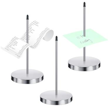 Imagem de Chinco 3 pontas de suporte de recibo, garfo de notas, eixo de cheque, esfaqueador de bilhetes para restaurante, suporte de memorando