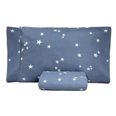 Imagem de Jogo de Lençol Casal Padrão 3 Peças 150 Fios Com Elástico Estampado (Estrelas)