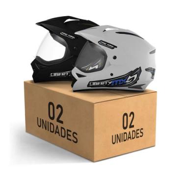Imagem de Kit 2 Capacetes Fechados Pro Tork Liberty MX Vision Pro Moto Proteção 