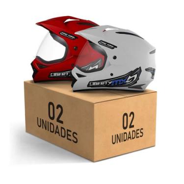 Imagem de Kit 2 Capacetes Fechados Pro Tork Liberty MX Vision Pro Moto Proteção 