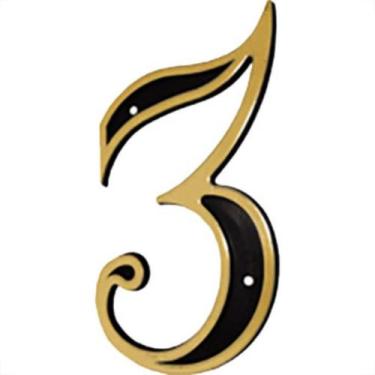 Imagem de Numero Colonial Preto/Dourado N.3 - EMAVE