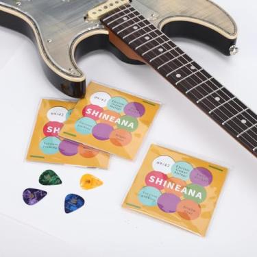 Imagem de Pacote com 3 pacotes econômicos: cordas para guitarra elétrica - aço de alto carbono banhado a níquel, tom brilhante de longa duração e sensação confortável, conjunto de 6 cordas (leve 9-42)