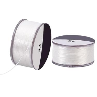 Imagem de PH PandaHall Fio de nylon de 0,1 mm, 100 metros, fio de miçangas, fio de sementes de nylon, branco, fio de costura, para costura de couro, contas, joias, pulseiras, fabricação