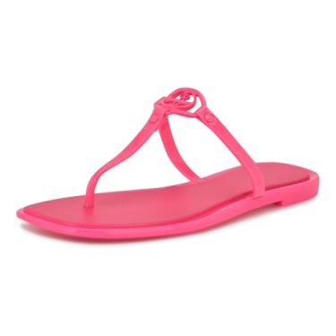 Imagem de Nine West Sandália rasteira feminina Dacota, Rosa neon 660, 40