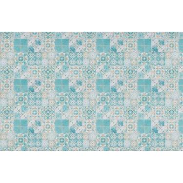 Imagem de Papel de Parede Texturizado Azulejo Português Azul Piscina (1,06m x 5m