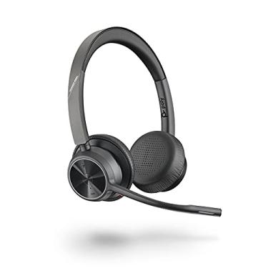 Imagem de Poly Fone de ouvido sem fio Voyager 4320 UC (Plantronics) - Fones de ouvido com microfone Boom - Conecte ao PC/Mac via adaptador Bluetooth USB-A, celular via Bluetooth - Funciona com equipes, zoom e