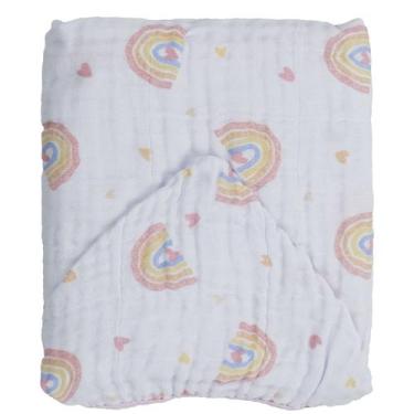 Imagem de Toalha de Banho Bebê Soft 80 cm x 80 cm Baby Joy, Arco Íris Mágico