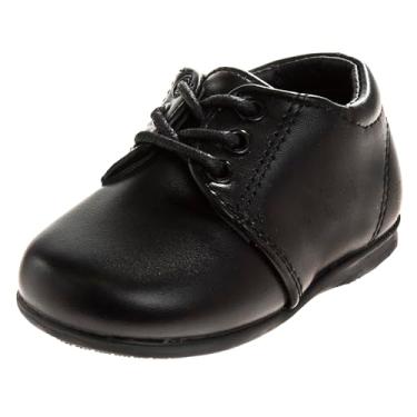 Imagem de Josmo Sapatos para bebês meninos e meninas primeiro caminhada botas clássicas couro macio formal berço sapatos tamanho infantil - criança pequena, Preto, transparente, 21