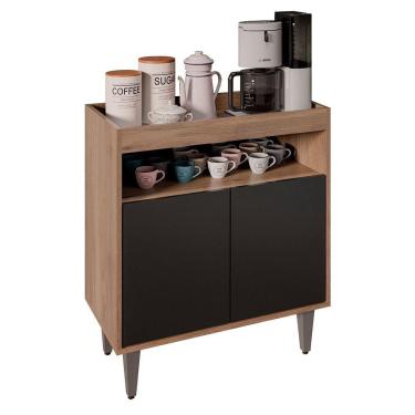 Imagem de Balcão Aparador Buffet Cantinho Do Café 71cm Lice M24 Freijó/preto - Mpozenato