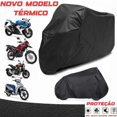 Imagem de Capa Couro Moto Forrada Impermeável Preto Cb 500X Cbr 650F