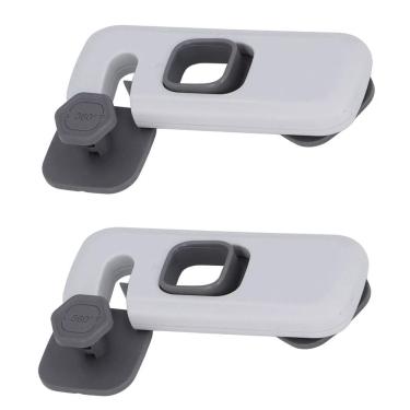 Imagem de Trava de Segurança Geladeira Gaveta Kit 2 unidades Bebe Criança Porta Armario Protege Evita Acitente Resistente Multiuso Fechadura