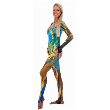 Imagem de Skins de mergulho para mulheres, maiô com zíper com proteção contra erupções cutâneas e proteção UV, perfeito para surfe, natação, mergulho, mergulho com snorkel e outros esportes aquáticos, floresta