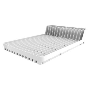 Imagem de Escorredor De Pratos Louças Grande Com Compartimento Porta Talher - Cr