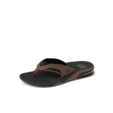 Imagem de REEF Fanning Chinelo masculino abridor de garrafas, suporte de arco, sola durável, adequado para água, Preto e bronze., 36