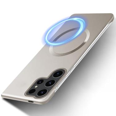 Imagem de Capa ultrafina para Samsung Galaxy S23 Ultra com capa magnética [sem bordas - toque original] Capa de telefone fina fosca com Mag-Safe, capa antiimpressão digital para Samsung S23 Ultra 5G