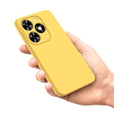 Imagem de Tuxiwei Capa de proteção total de borracha de gel para Tecno Spark 20 Pro, silicone líquido antiarranhões resistente a manchas com forro de microfibra macio | Capa de telefone antiimpressão digital