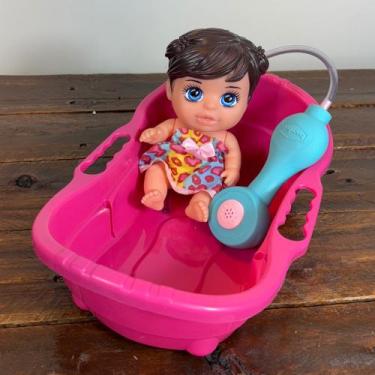 Imagem de Kit Boneca + Banheira Infantil Brinquedo Menina Criativo Presente Bebê