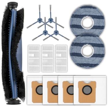 Imagem de (Pacote com 14) Peças de reposição C20 Omni compatíveis com aspirador de pó robô Omni Eufy C20, 1 escova de rolo, 4 escovas laterais, 3 filtros HEPA, 4 sacos de pó, 2 almofadas de esfregão, kit de