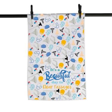 Imagem de MNIGIU Presente otorrinolaringologista Especialista em Otorrinolaringologia Apreciação Presente Passagens Transparentes Toalha de Cozinha para Médico Otorrinolaringologista (Toalha de Passagens