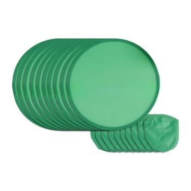 Imagem de Deevoka Pacote com 10 Ventiladores Redondos de 20 Cm com Bolsa, Verde