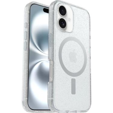 Imagem de OtterBox Symmetry Series Capa MagSafe transparente para iPhone 16, à prova de choque, à prova de quedas, capa fina protetora, testada 3X para padrão militar, Stardust