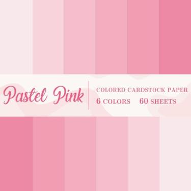 Imagem de AnyDesign 60 folhas 21 x 28 cm rosa pastel, cartolina, cartões de papel grosso, gradiente, para impressões, artesanato, escola, escritório, material doméstico, 29,5 kg