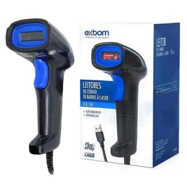 Imagem de  Leitor de Código de Barras Laser USB EAN13 Boletos FEBRABAN - Exbom