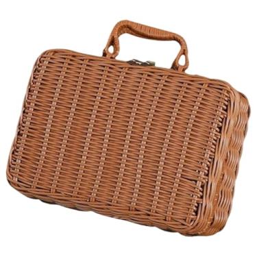 Imagem de IEUDNS Presente de cesta de cesta de cestos de cesta de arte em forma de cesta de cesto de cesta de vime para casa para acampamento doméstico no banheiro