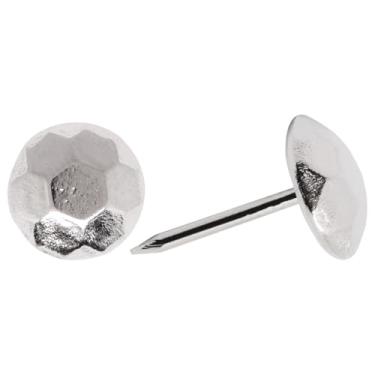 Imagem de SWZHAI 120 peças de tachas prateadas para polegar, 7/40.6 cm, tachas de estofamento para móveis, unhas decorativas vintage, pregos de estofamento de metal para sofá de móveis 11 x 17 mm