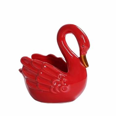 Imagem de Cinzeiro para mulheres fumadoras cinzeiros de mesa redondos de cerâmica criativa moda moderna para mesa de escritório em casa ornamentos (Red, A)