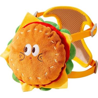 Imagem de Ninieleph Pet Leash Set, cute burger and fries shape with soft padded undershirt carrier, universal for cats and dogs, portable snack backpack on the go!
