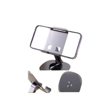 Imagem de Suporte de celular de mesa alumínio com base giratória 360 - raffs