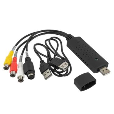 Imagem de HUAREW Conversor de áudio e vídeo RCA para USB, conversor 2.0 USB VHS para digital, placa de captura de vídeo, converte videocassete para digital de VCR VHS Mini DV Hi8 DVD para MAC/PC