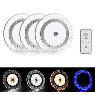 Imagem de BlueFire Luzes interiores para trailers, 600 lm RV luzes de teto domo, 4 cores reguláveis RV luzes LED, 12-18 V luminária com interruptor regulador de intensidade de luz para campista, camionete, caminhão, motorhome (embalagem com 3)