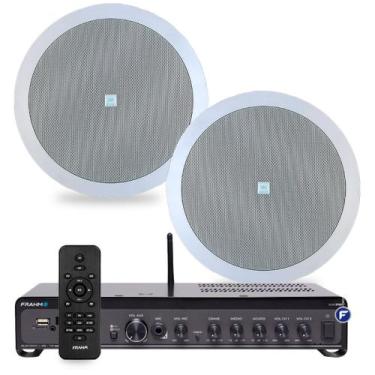 Imagem de Kit Som Ambiente Apartamento 2 Arandelas Jbl de Embutir Teto + Amplifi