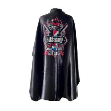 Imagem de Capa Para Barbeiro Com Zíper de Tecido de Cetim 145x120cm - Barbershop
