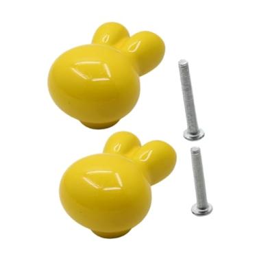 Imagem de Generic Mini estatueta puxador de gaveta escultura animal cerâmica maçaneta de porta de armário para guarda-roupa doméstico armário decoração de, Amarelo