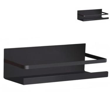 Imagem de TIYOORTA 2 peças de organizador de temperos para geladeira, prateleira magnética para armazenamento de especiarias, preta