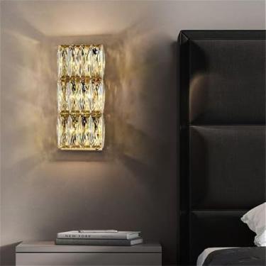 Imagem de Lâmpada de parede de cristal de luxo moderno LED Fashion Art Sala de estar Quarto Lâmpada de cabeceira Villa Hotel Escadaria Corredor Luz (Estilo 30 D12H30CM)