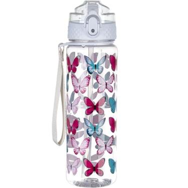 Imagem de OLDLEY Garrafa de água infantil de 500 ml para meninas escolares e meninos, garrafa de água com canudo de silicone, Tritan à prova de vazamento, livre de BPA, garrafas de água reutilizáveis para