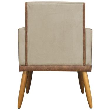 Imagem de Poltrona Decorativa Lis Corino e Pé Palito 30 Cm Castanho - Nude Suede Corino