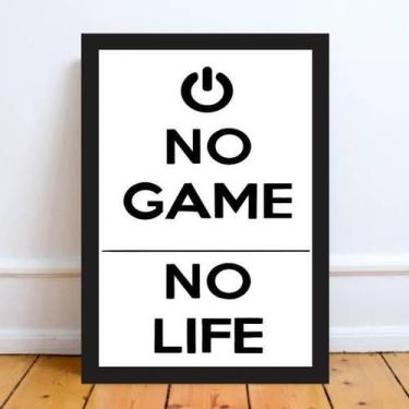 Imagem de Quadro Decorativo No Game No Life 45X34 C/Vidro - Branca - Quadros On-